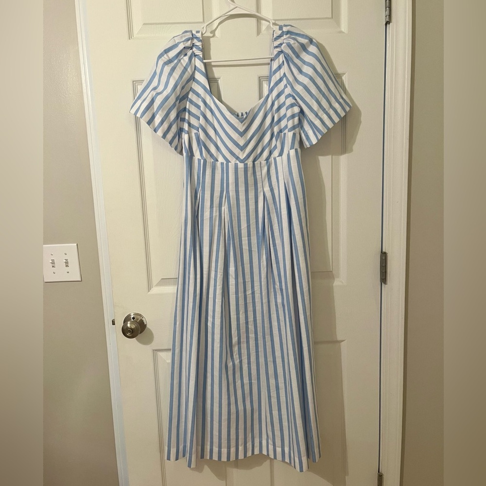 Blue and White Striped Dress